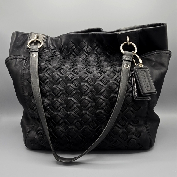 Coach Handbags - COACH NorthSouth Woven Leather Tote